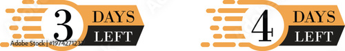 Number of days left icon set countdown timer calendar reminder deadline date remaining time schedule urgency planning symbol deadline alert concept set collection group.