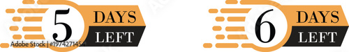 Number of days left icon set countdown timer calendar reminder deadline date remaining time schedule urgency planning symbol deadline alert concept set collection group.