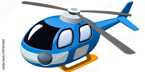 Modern helicopter viewed from above isolated on transparent background