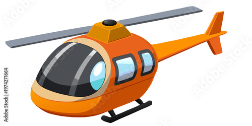 Modern helicopter viewed from above isolated on transparent background