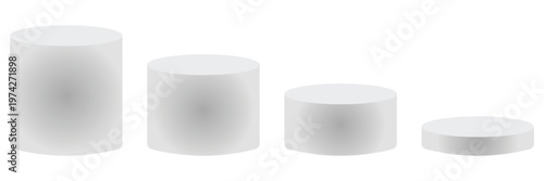 3D Podium and Pedestal Set with Cubes, Cylinders and Geometric Display Platforms Vector for Product Showcase, 
Exhibition and Branding Mockup Design