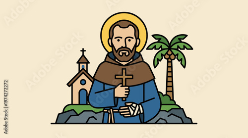 Saint Damien of Molokai Icon Design