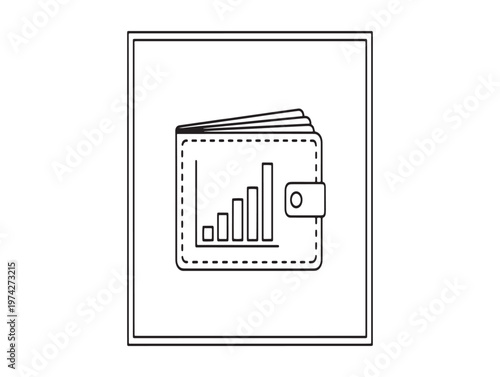 Title sketch of a wallet with a bar graph illustration representing financial growth and investment description a hand drawn style image features a
