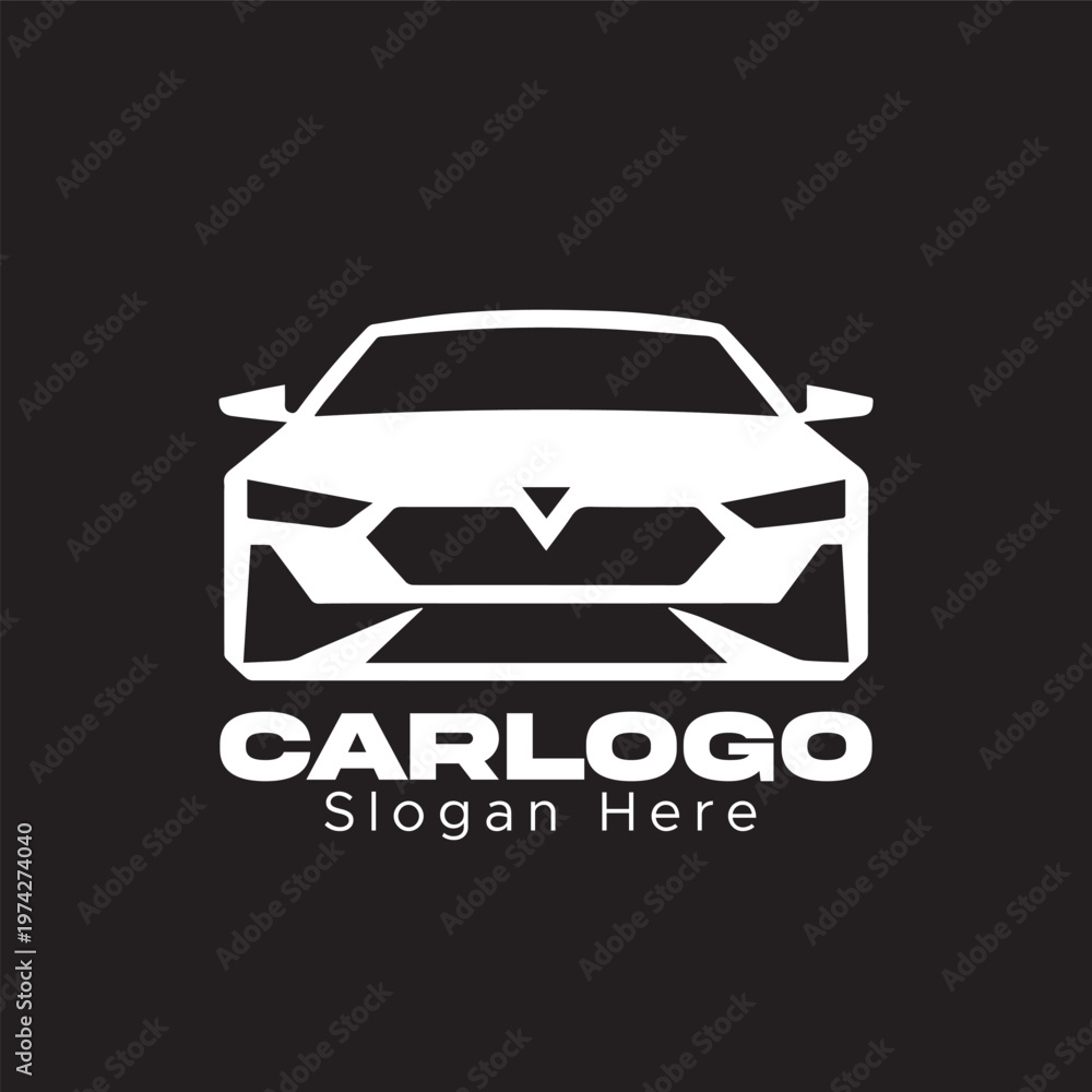 Obraz premium modern car logo front view black and white vector