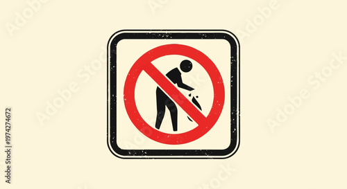 A weathered vintage sign prohibits skateboarding, showing a silhouette of a person on a skateboard crossed out