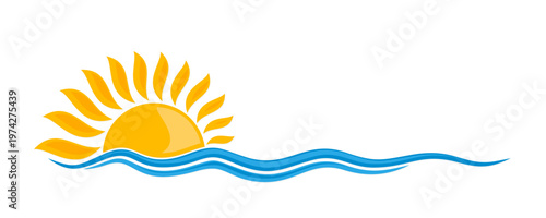 A sun dawn symbol in the sea.