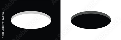 Black hole design icon, circle web flat object, golf deep sign vector illustration .EPS 10 .