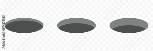 Black hole design icon, circle web flat object, golf deep sign vector illustration .EPS 10 .