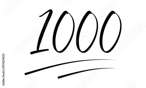 1000 - hundred number vector icon. symbol isolated on white background .Vector Illustration . EPS 10 .