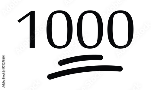 1000 - hundred number vector icon. symbol isolated on white background .Vector Illustration . EPS 10 .