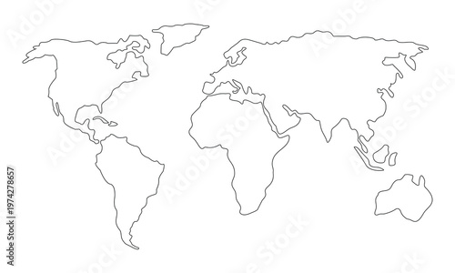 World map of the world on white background . Vector Illustration . EPS 10 .