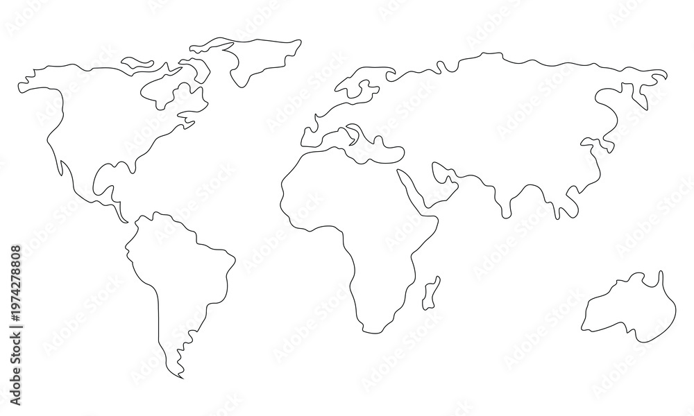 Fototapeta premium World map of the world on white background . Vector Illustration . EPS 10 .