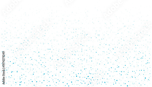 Falling blue dots on transparent checkered background abstract background