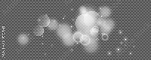 Bokeh circles on transparent background