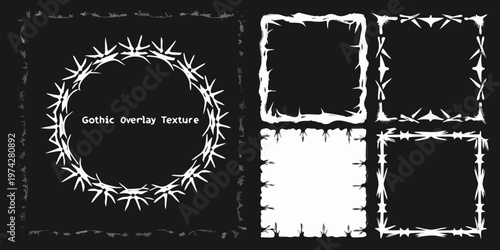Gothic frames and oval with thorns a striking black silhouette