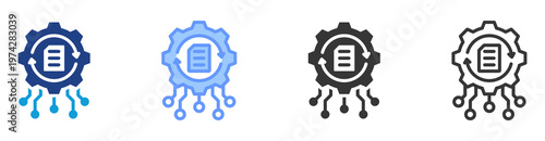 Content Automation icon set multiple style collection
