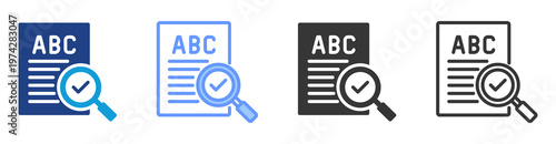 Grammar Check icon set multiple style collection