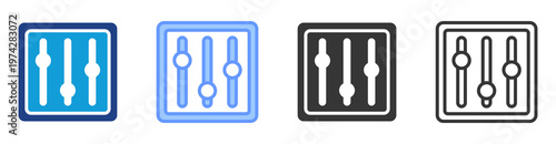Tone Adjustment icon set multiple style collection