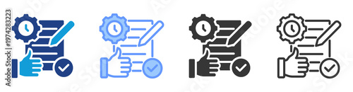 Writing Productivity icon set multiple style collection