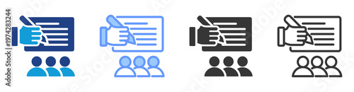 Interactive Writing icon set multiple style collection