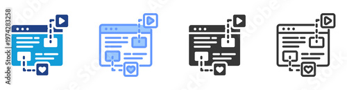 Dynamic Content icon set multiple style collection