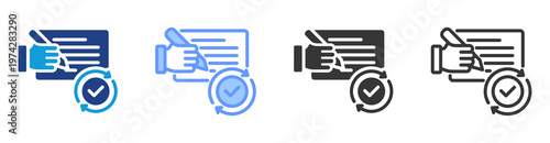 Writing Consistency icon set multiple style collection
