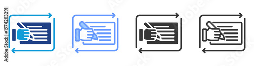 Writing Workflow icon set multiple style collection
