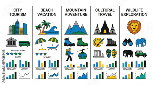 Infographic of popular travel types and activities
