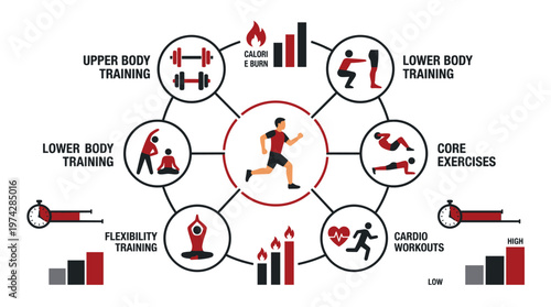 A diagram showing the different types of exercise and training