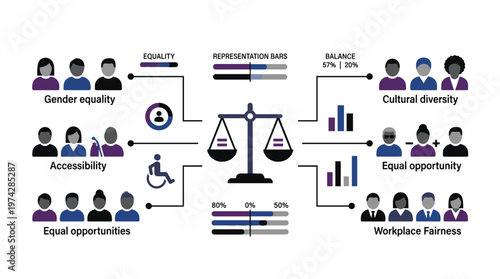 A flowchart showing the importance of equality in the workplace