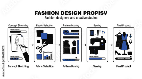 The fashion design process from concept to final product