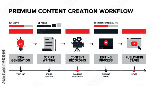 Premium content creation workflow process diagram