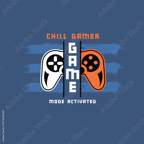 Shill gamer Game Mode activated game pad vector illustration