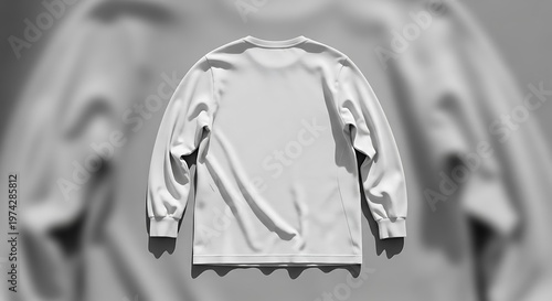 Blank long-sleeve t-shirt in a clean back view, perfect for apparel design mockups, product photography, and versatile casual fashion styling. Ready for branding