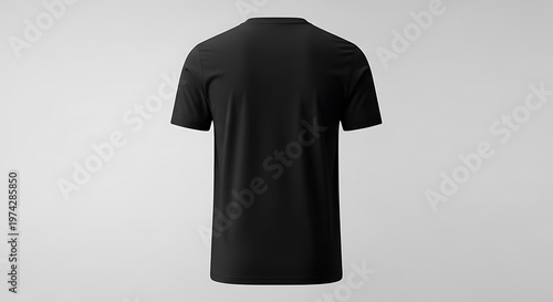 Blank black t-shirt mockup, back view, offering a versatile template for custom apparel designs and branding projects, ready for your creative touch
