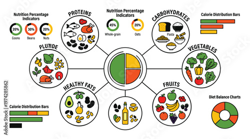 A diagram showing the importance of nutrition and healthy eating