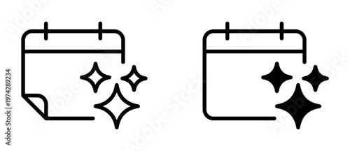 AI Calendar Icon. Schedule with AI Stars, Smart Planning Concept