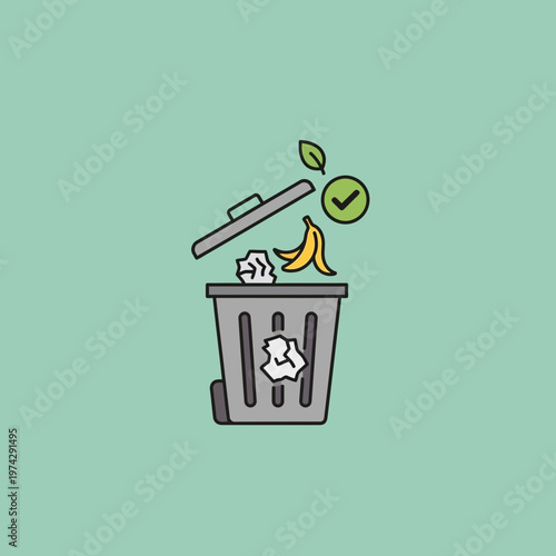 Waste disposal trash can bin.