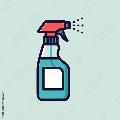 Spray bottle with red nozzle.