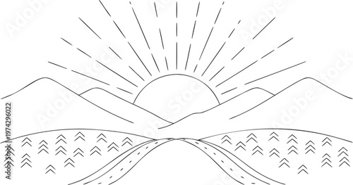 Simple Mountain Sunrise View