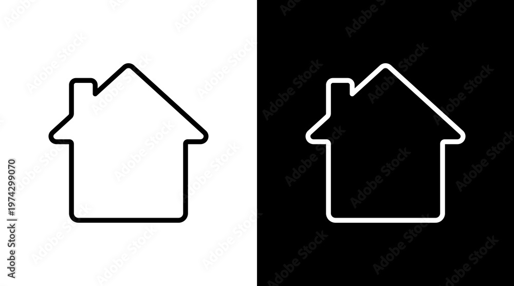 Fototapeta premium House White Icon Set Design