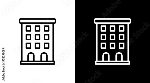 Hotel White Icon Set Design