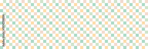 Cute checkerboard green checked seamless pattern banner background