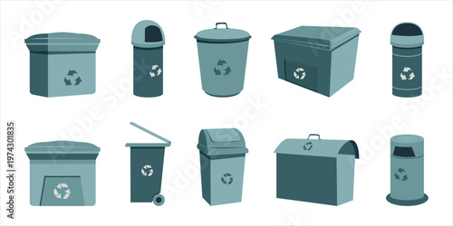 green recycle bin