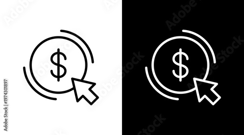 Pay-Per-Click White Icon Set Design
