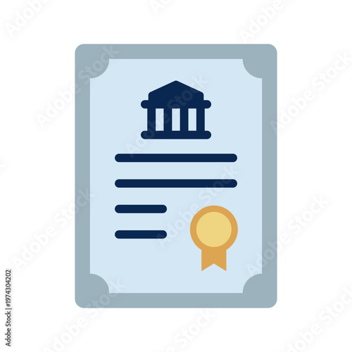 Financial bond investment and fixed income flat icon
