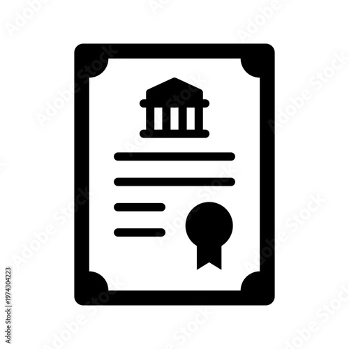 Financial bond investment and fixed income solid glyph icon
