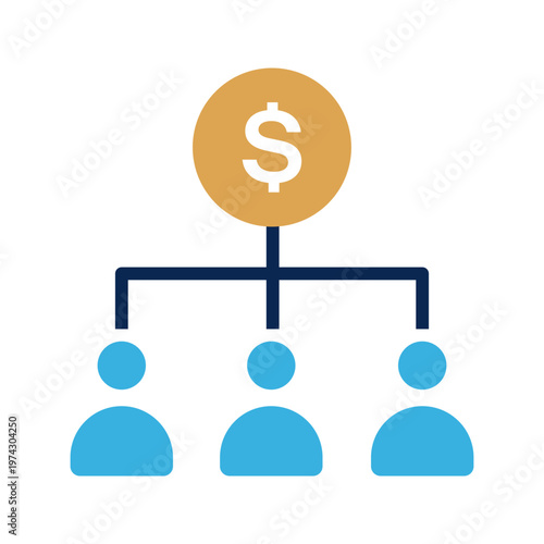 Investment dividend yield and profit share flat icon
