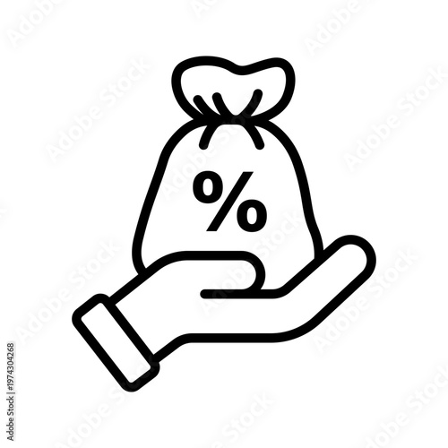 Finance loan and debt credit agreement line art icon

