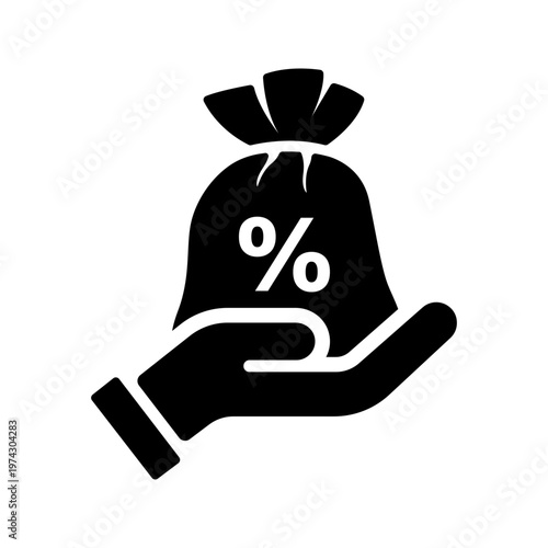 Finance loan and debt credit agreement solid glyph icon
